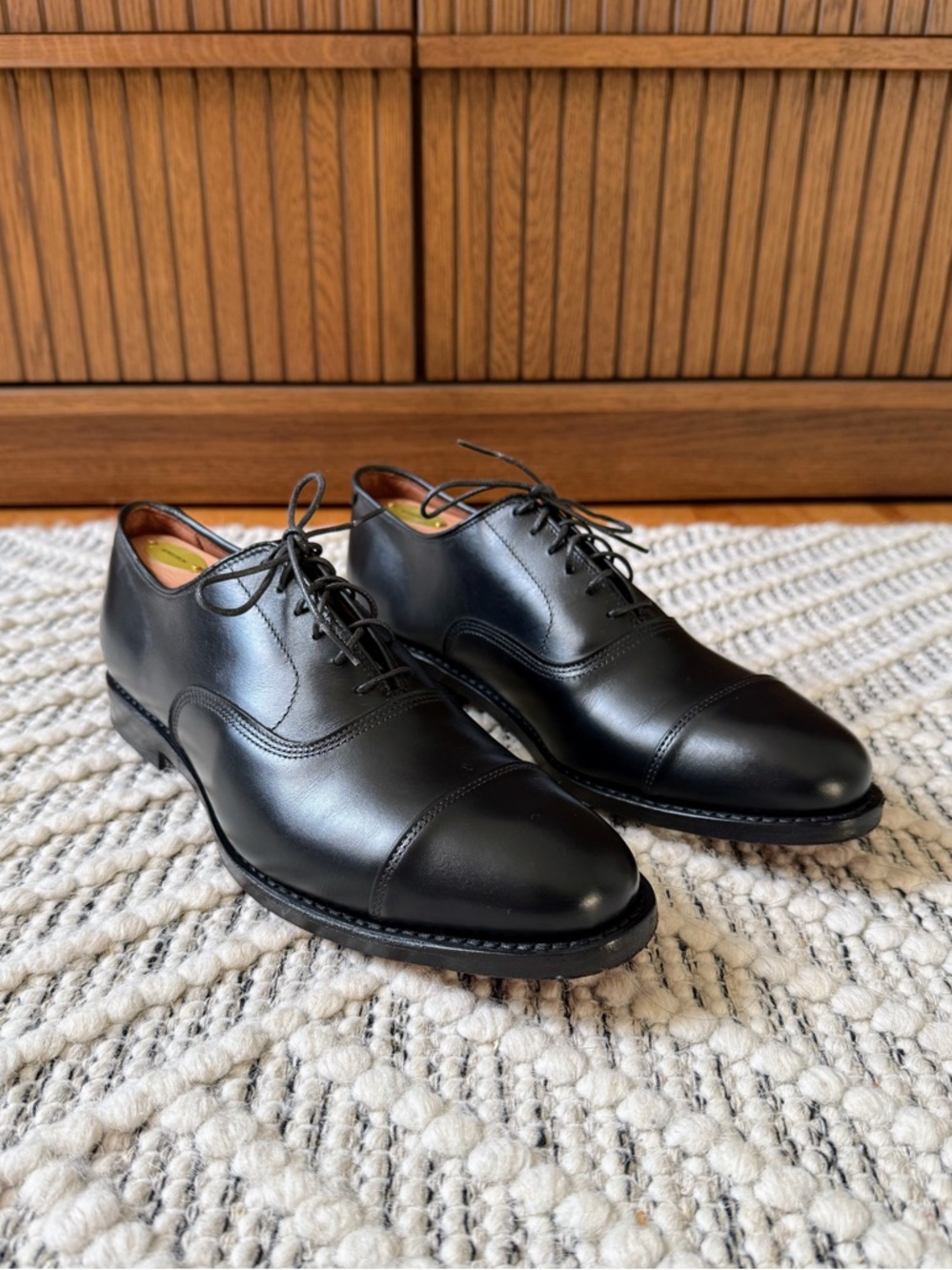 Allen Edmonds Park Avenue 9D Cap-Toe Oxford Black Dress Shoes Made in USA